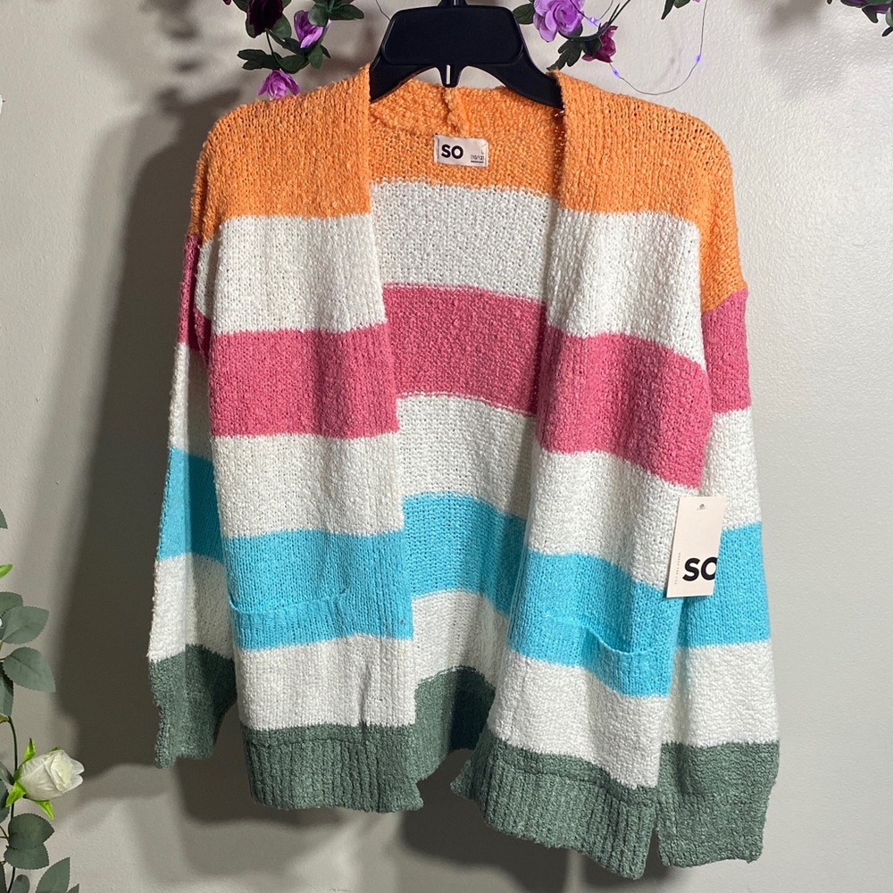 SO Women's Colorful Striped Cardigan